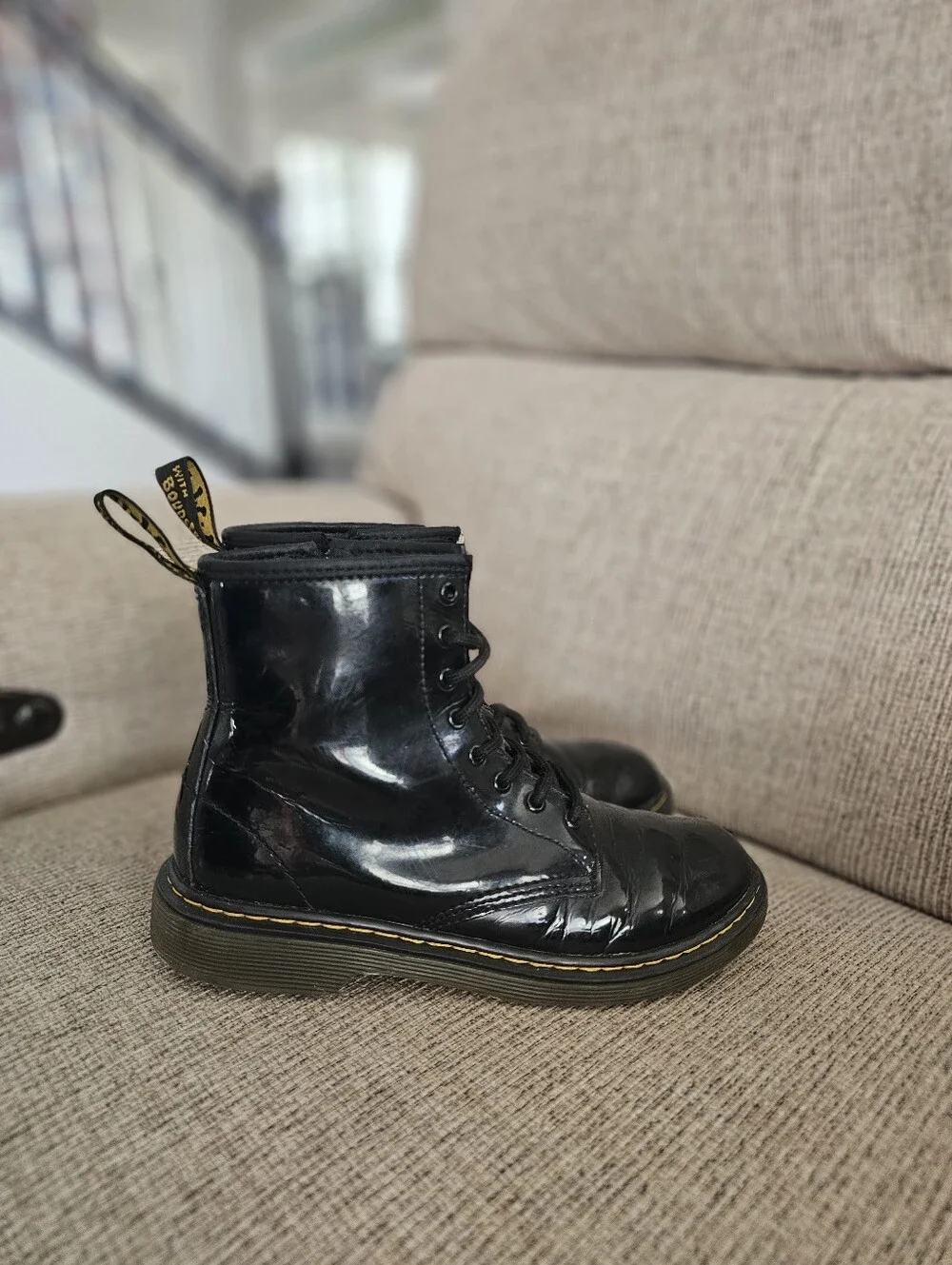 Dr. Martens Junior 1460 Patent Leather Lace Up Boots Size 3